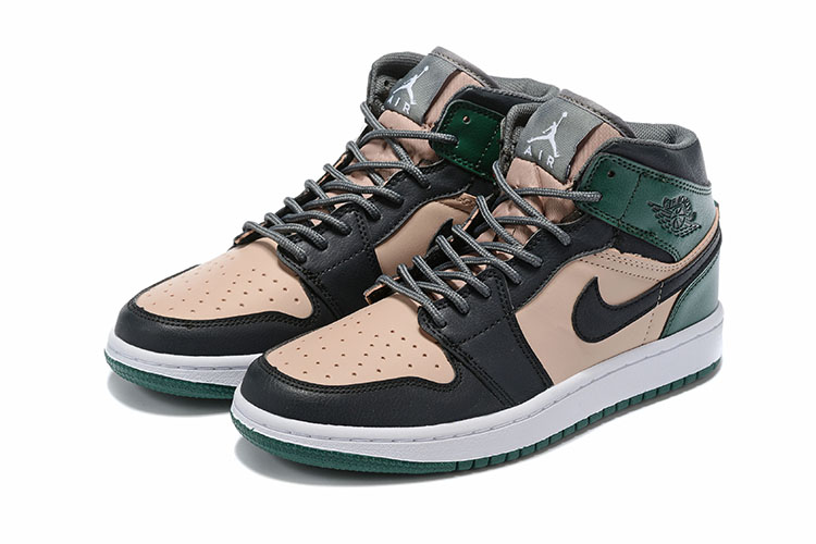 2019 Men Jordan 1 Retro Black Brown Green Shoes